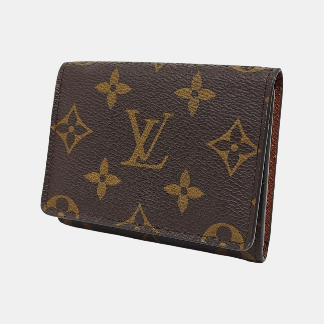 ENVELOPPE Monogram Coated Canvas Brown Card Holder