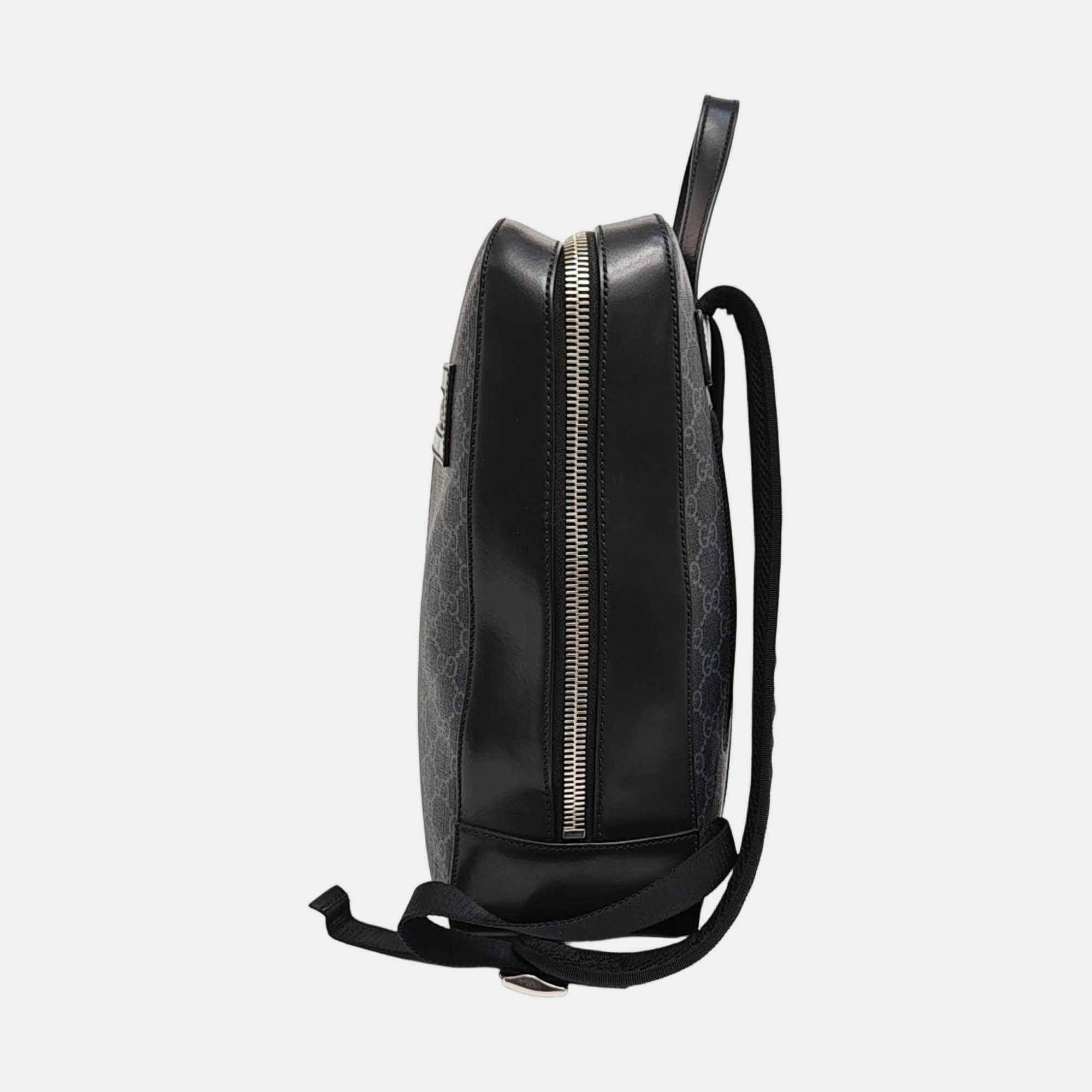 Monogram Coated Canvas Backpack Black