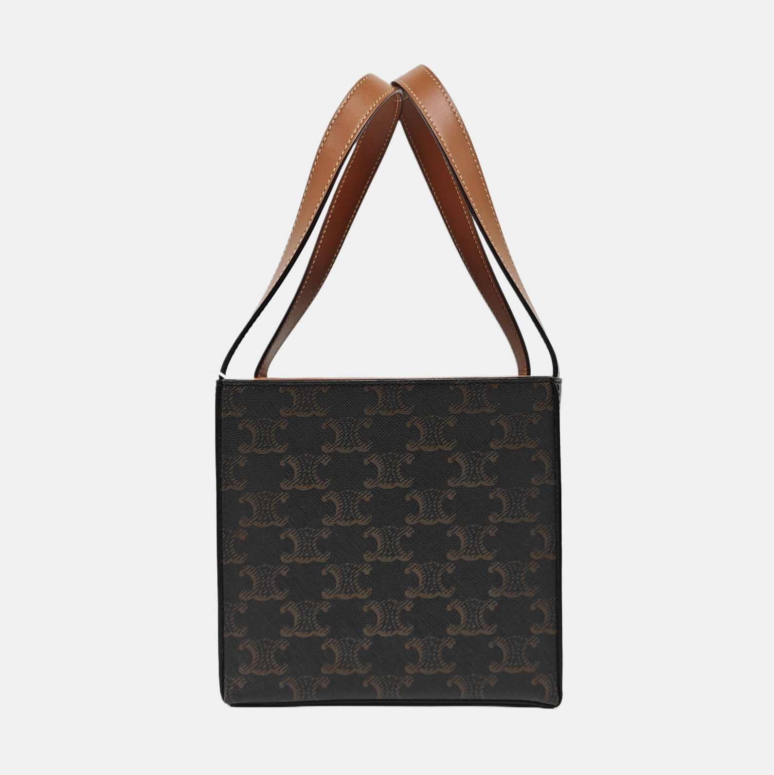 Coated Canvas Tote Bag Brown