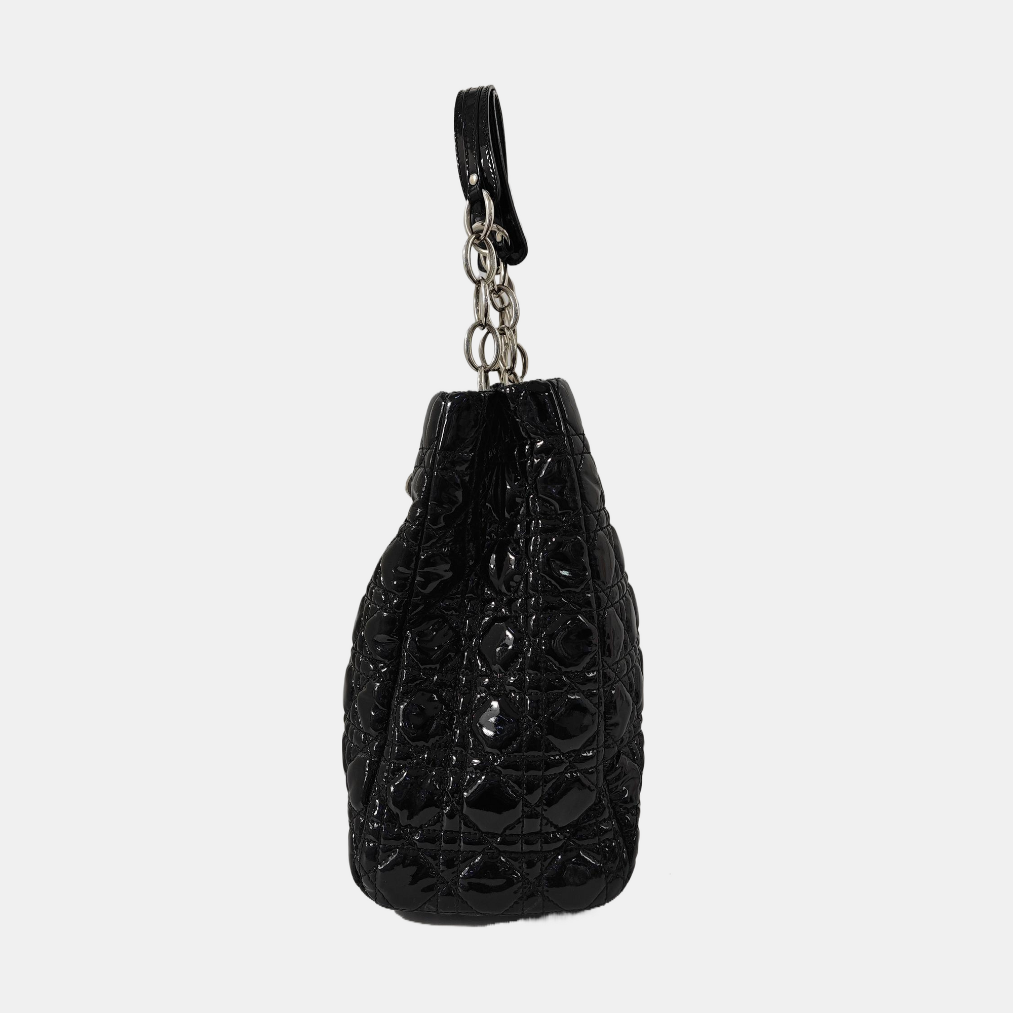 Dior Soft Cannage Patent Leather Black