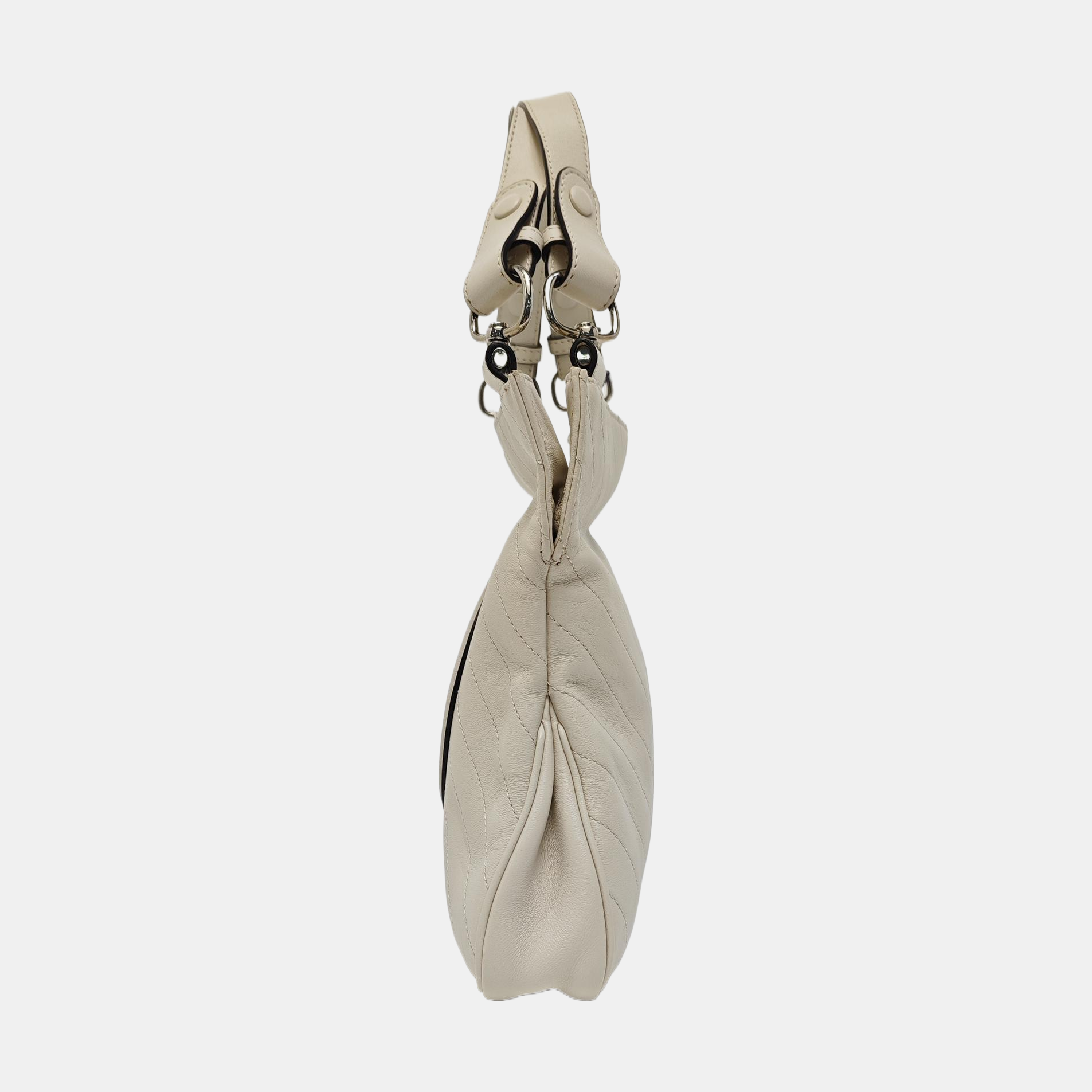Quilted Calfskin Shoulder Bag White