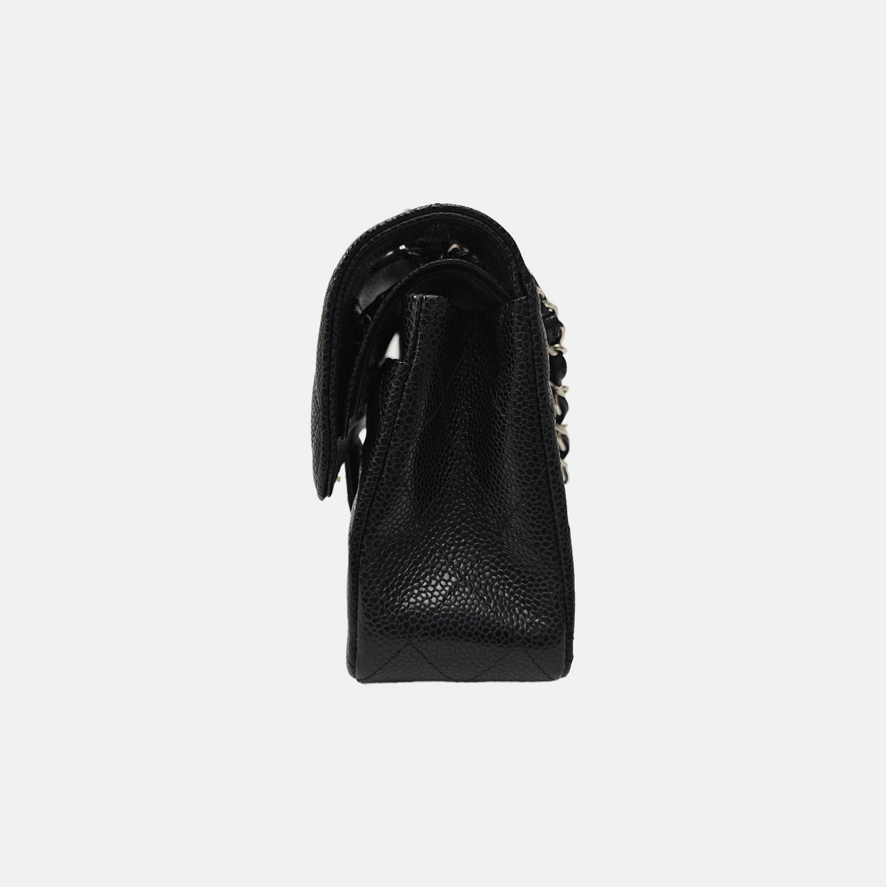 CLASSIC FLAP Small Quilted Grained Calfskin Black