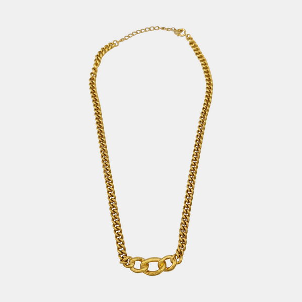 Twist Round Metal Gold Necklace