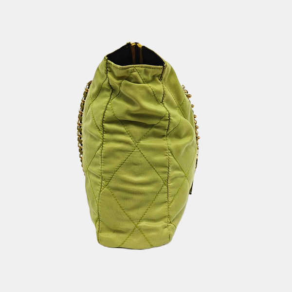 Quilted Nylon Tote Bag Green
