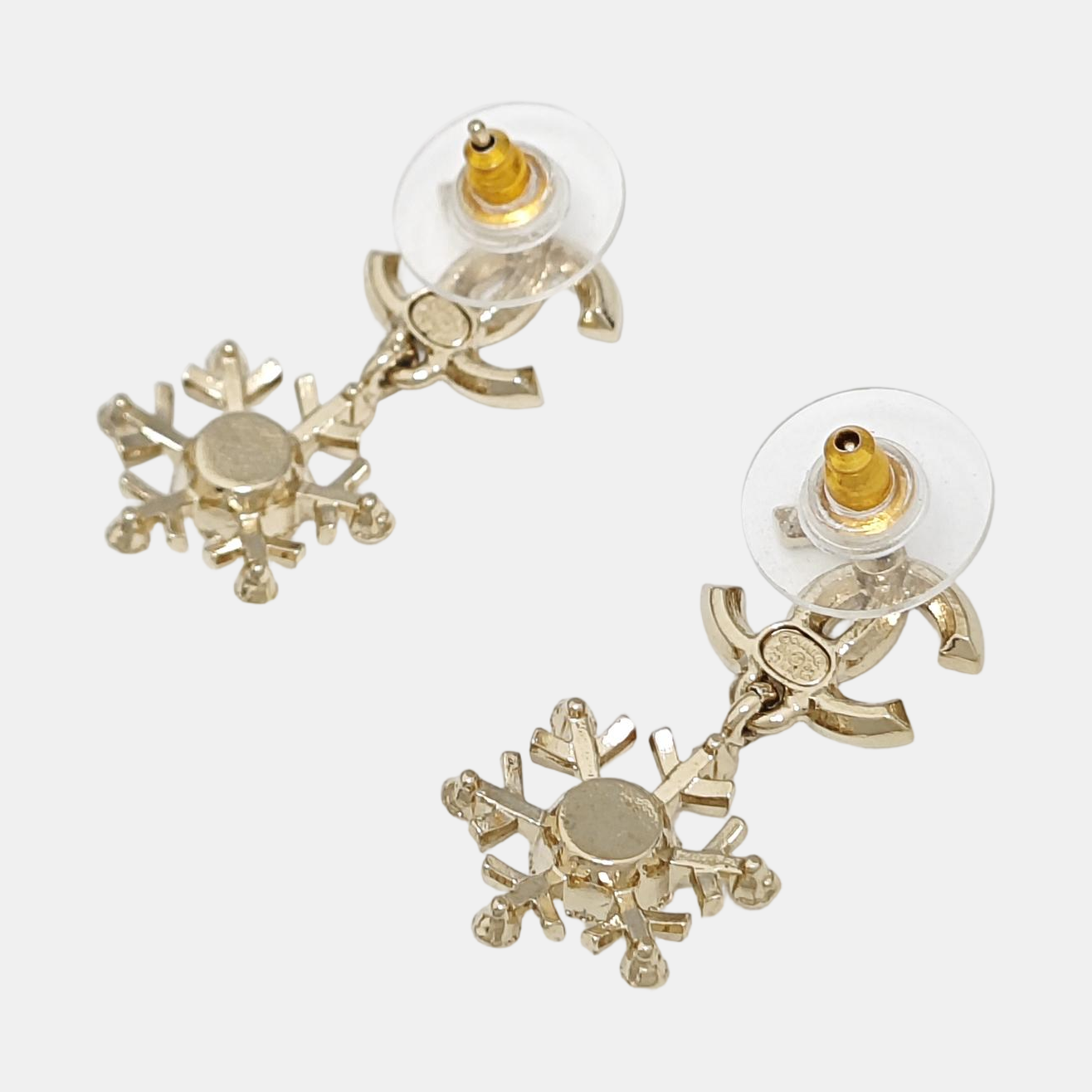 CC Logo Metal Gold Earrings