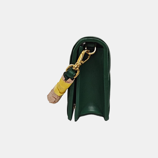 My Miu Quilted Lambskin Green