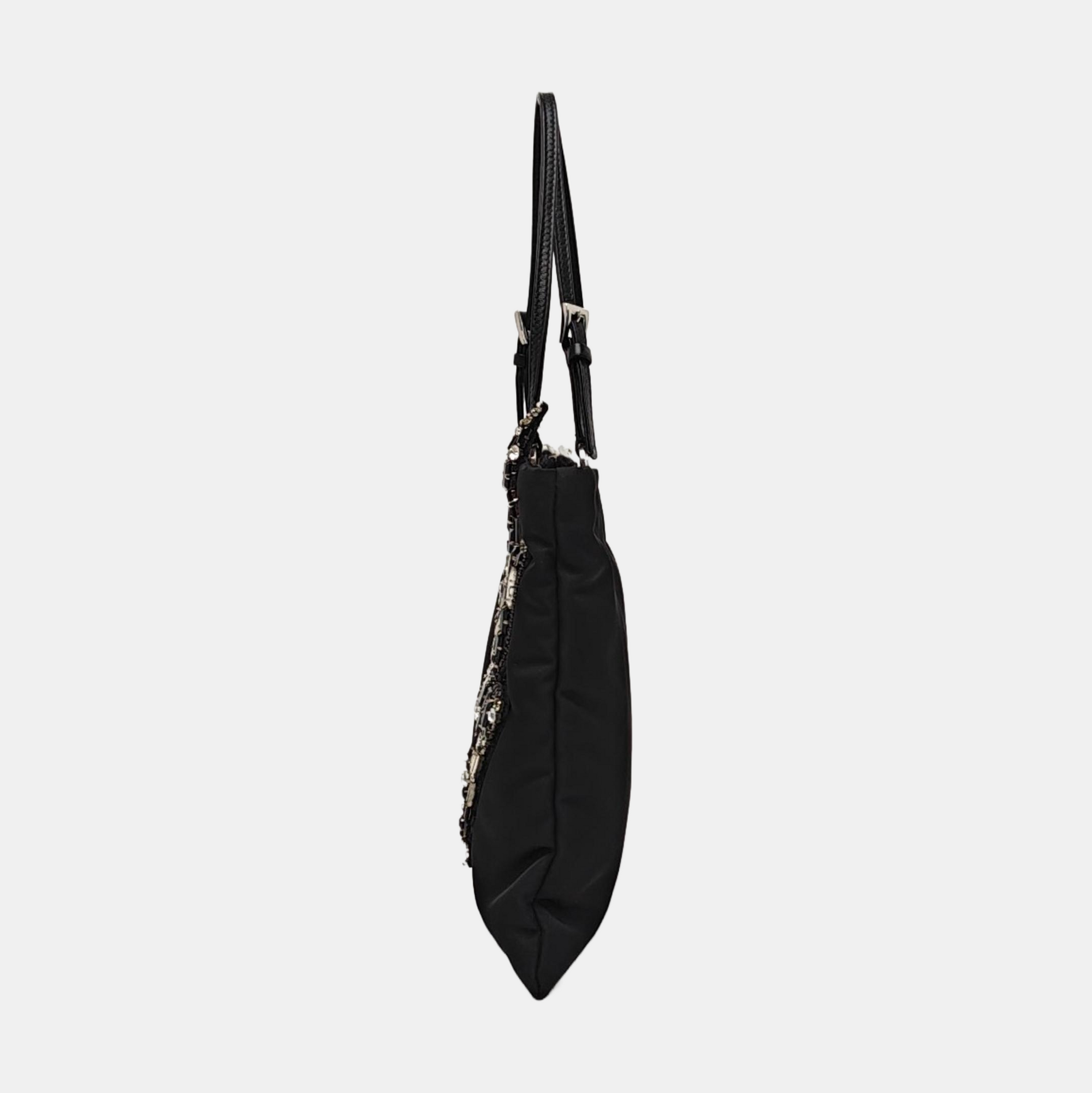 Nylon Shoulder Bag Black