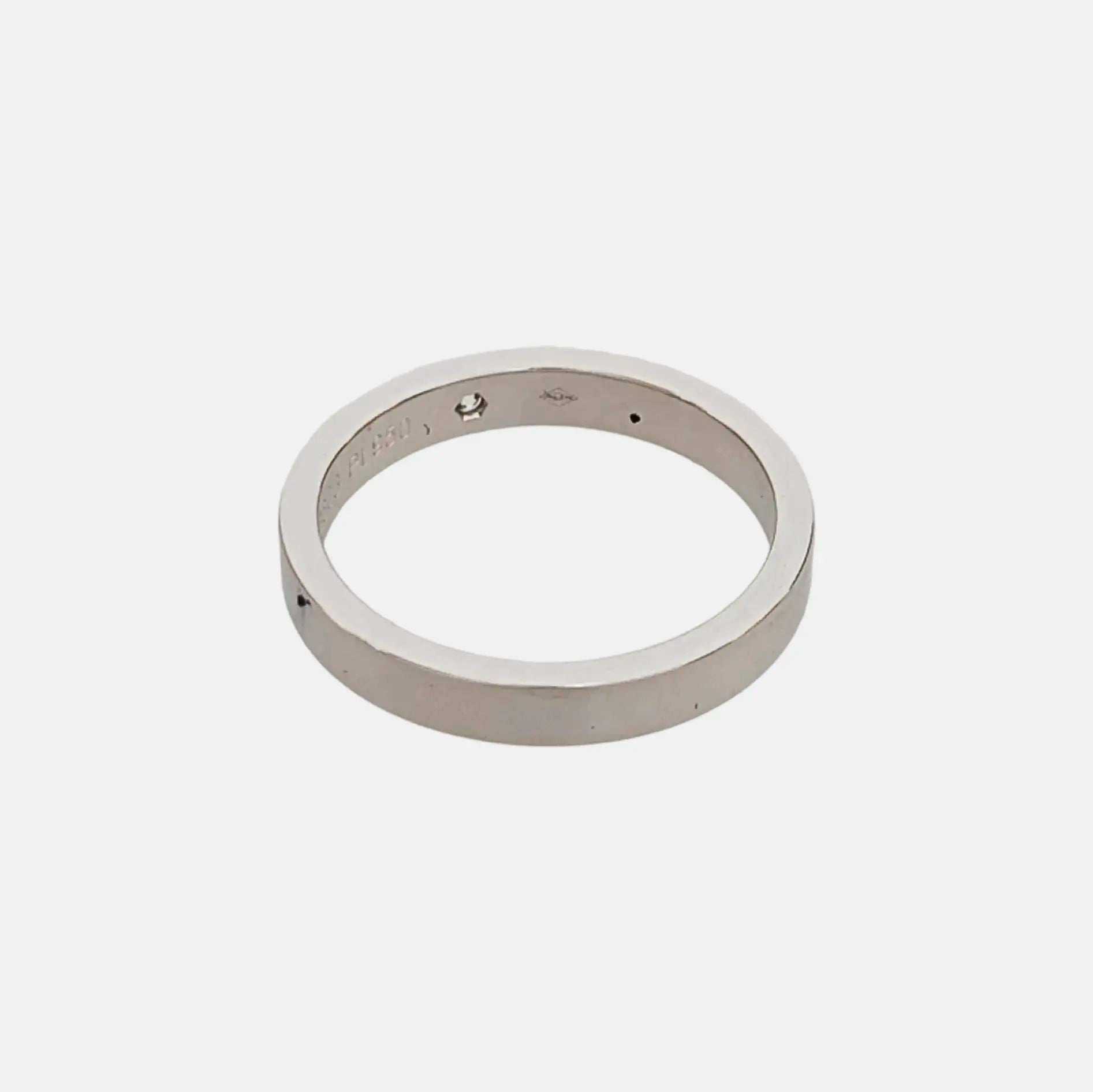 C DE CARTIER Platinum 950 Silver Ring EU 50