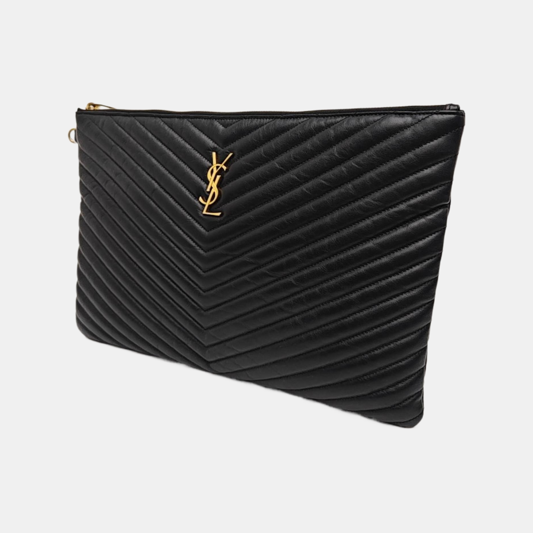 MONOGRAM Chevron Calfskin Black