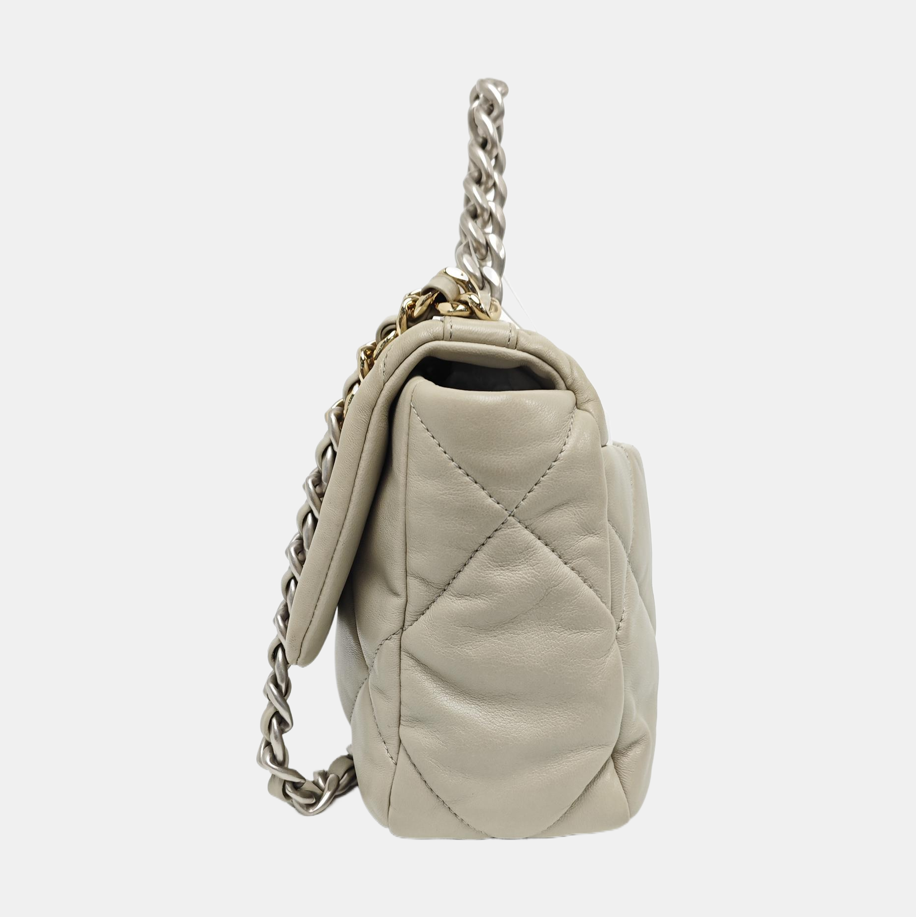 CHANEL 19 Small Quilted Lambskin Gray
