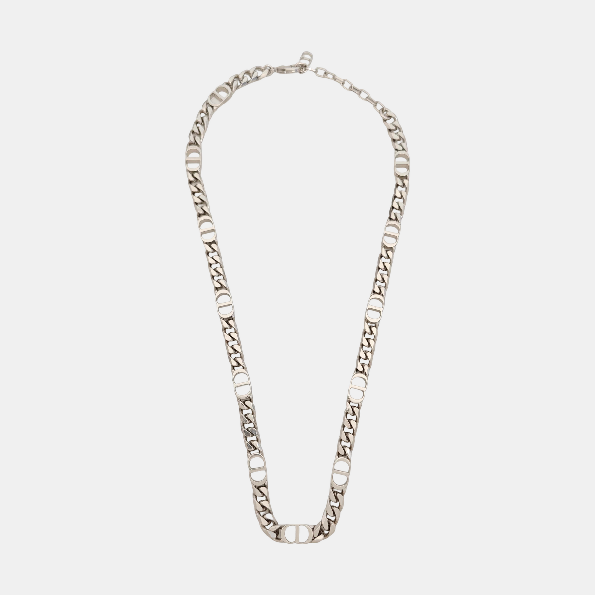 CD Icon Metal Silver Necklace