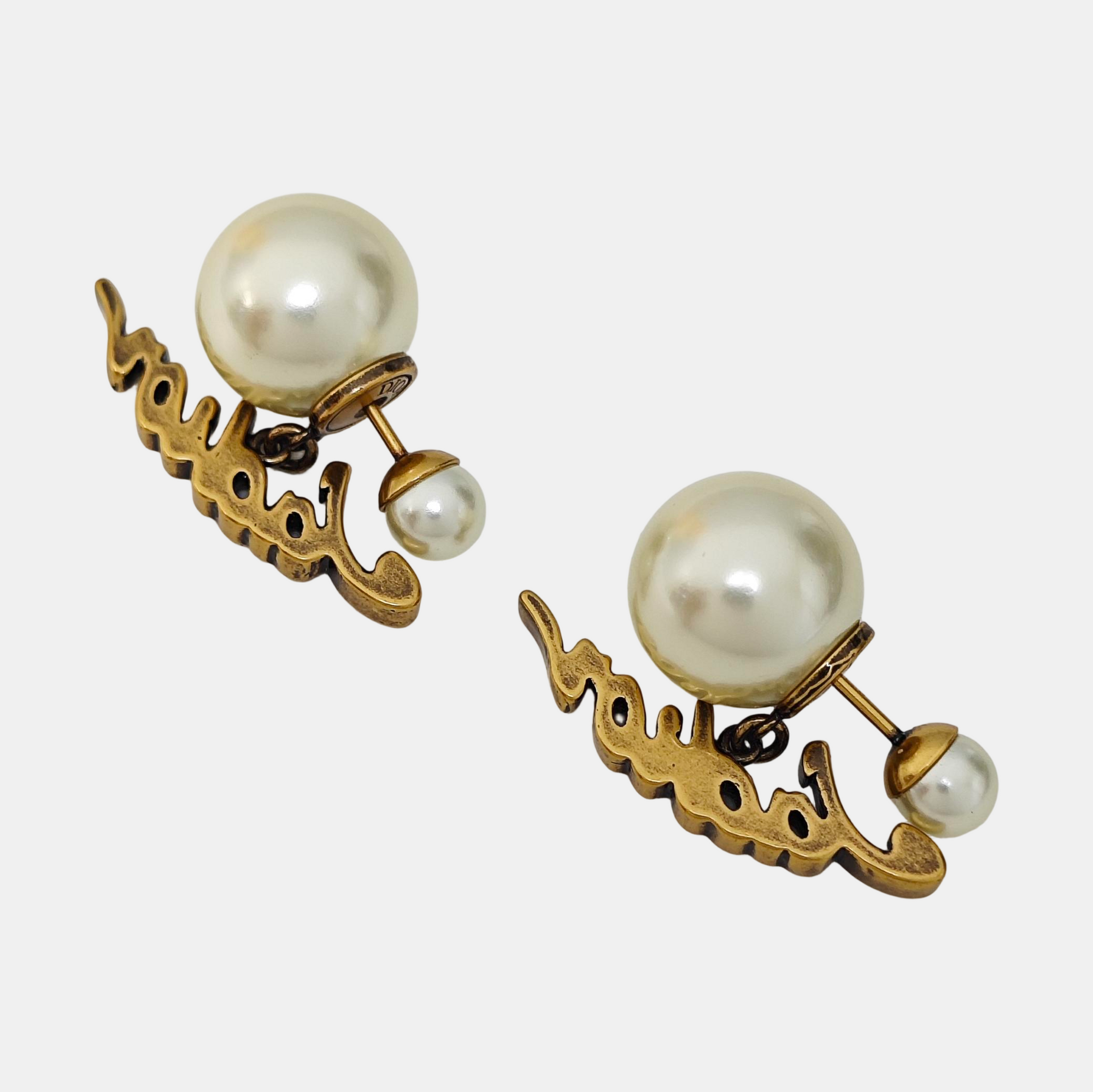 Dior Tribales Metal White Stud Earrings