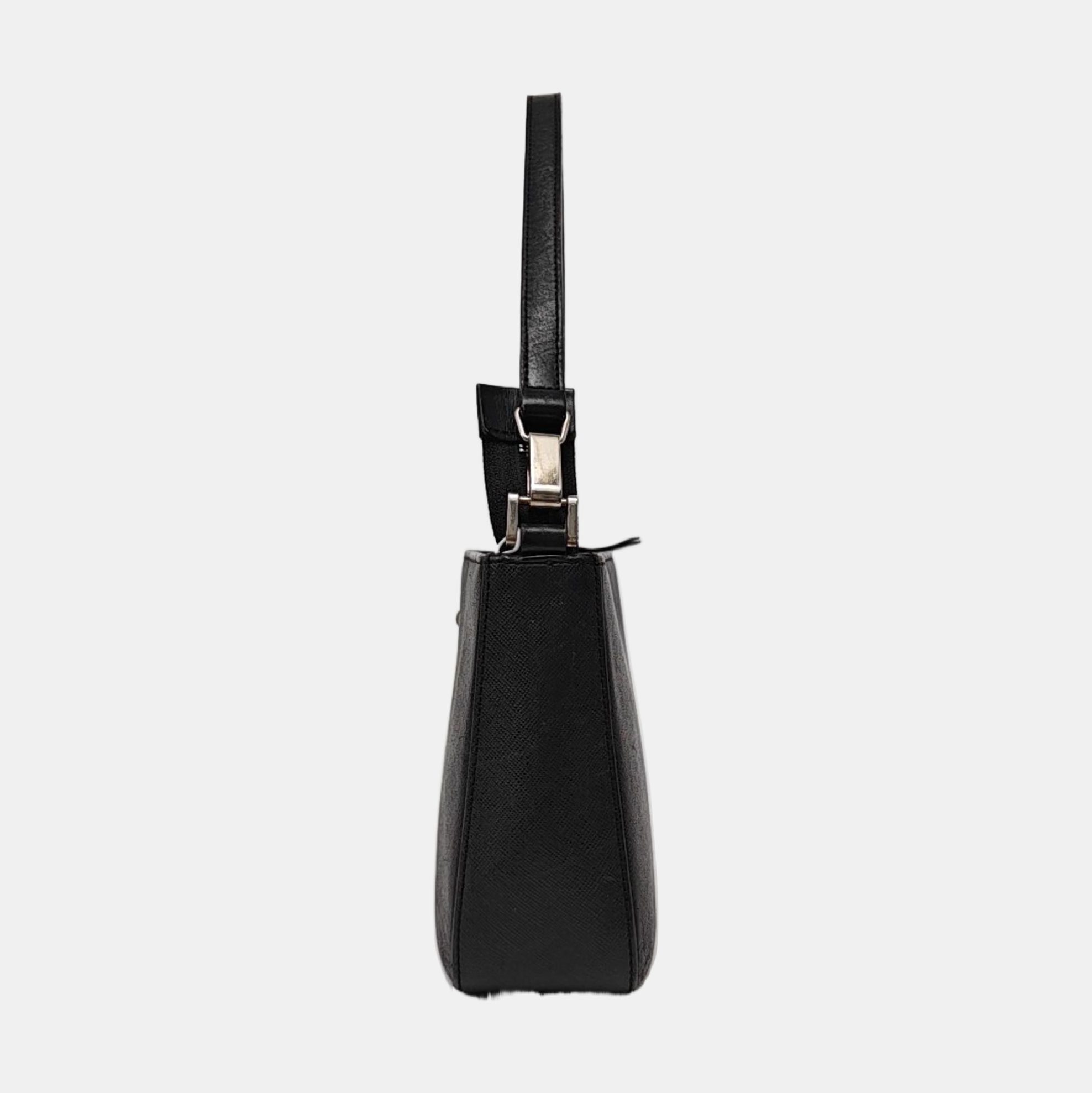Calfskin Top Handle Bag Black