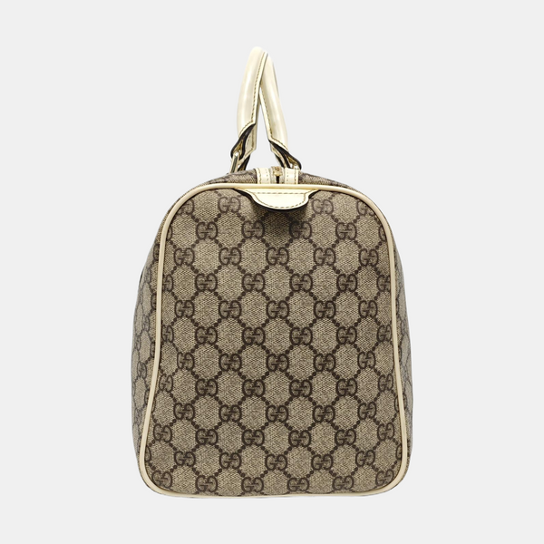 Boston Monogram Coated Canvas Beige