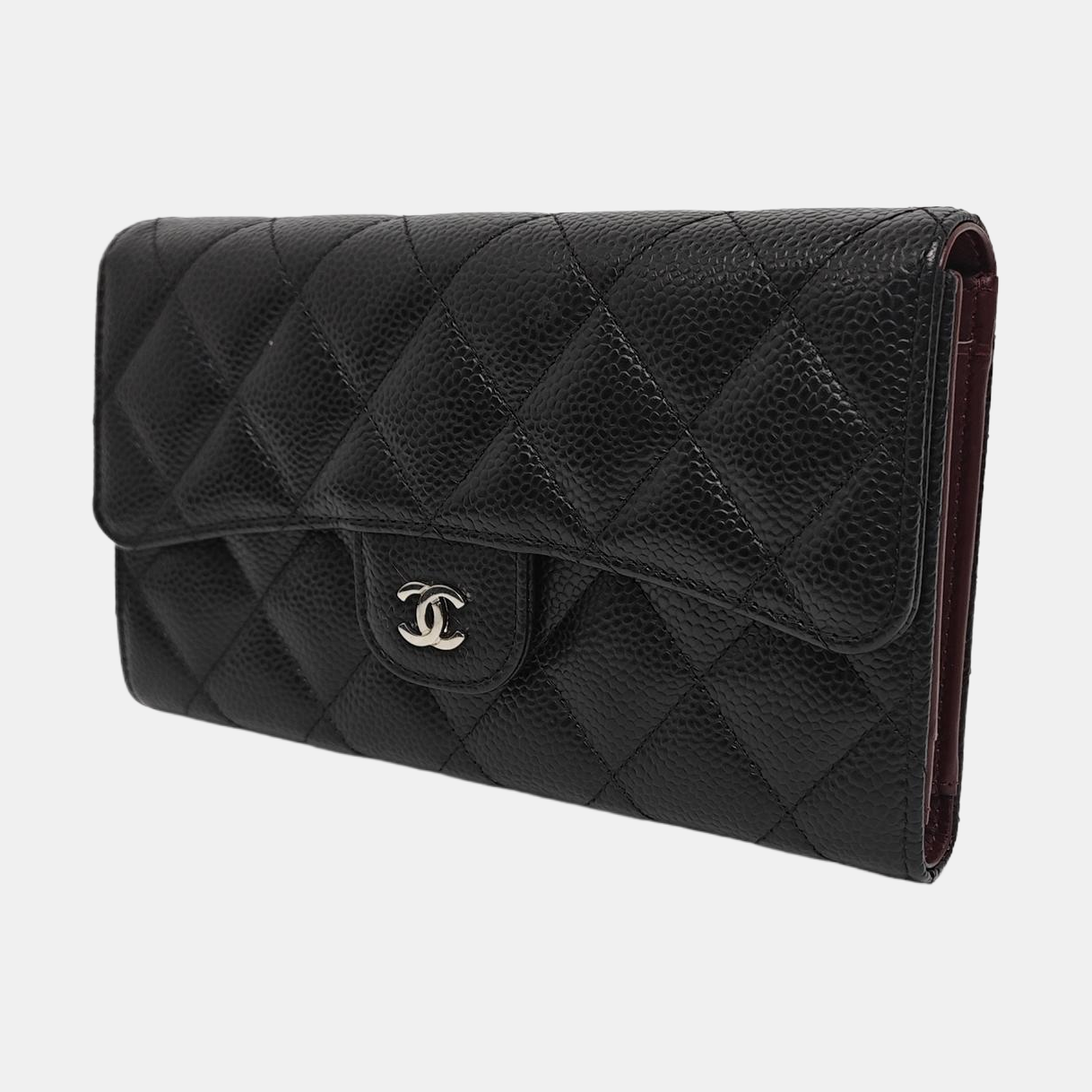 Authenticated pre-owned  CLASSIC FLAP Quilted Grained Calfskin Black - Shoulder Bag at Looply