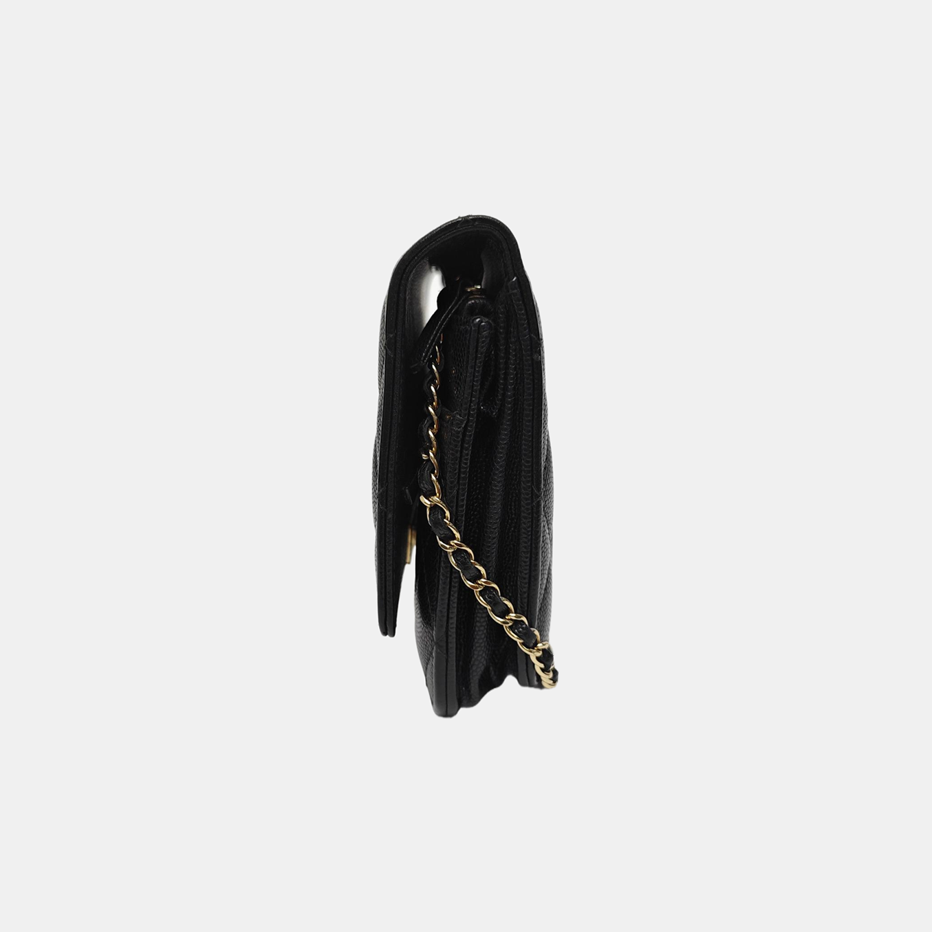 DOUBLE CC WOC Quilted Grained Calfskin Black