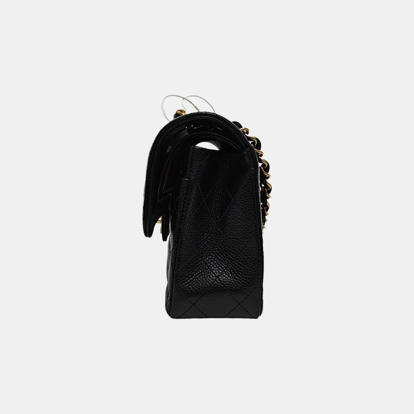 CLASSIC FLAP Small Quilted Grained Calfskin Black