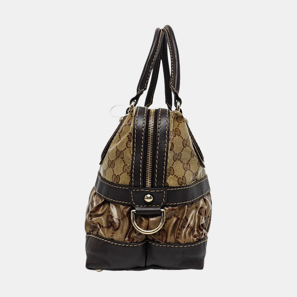 Monogram Coated Canvas Tote Bag Brown