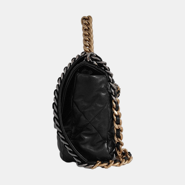 CHANEL 19 Large Quilted Lambskin Black