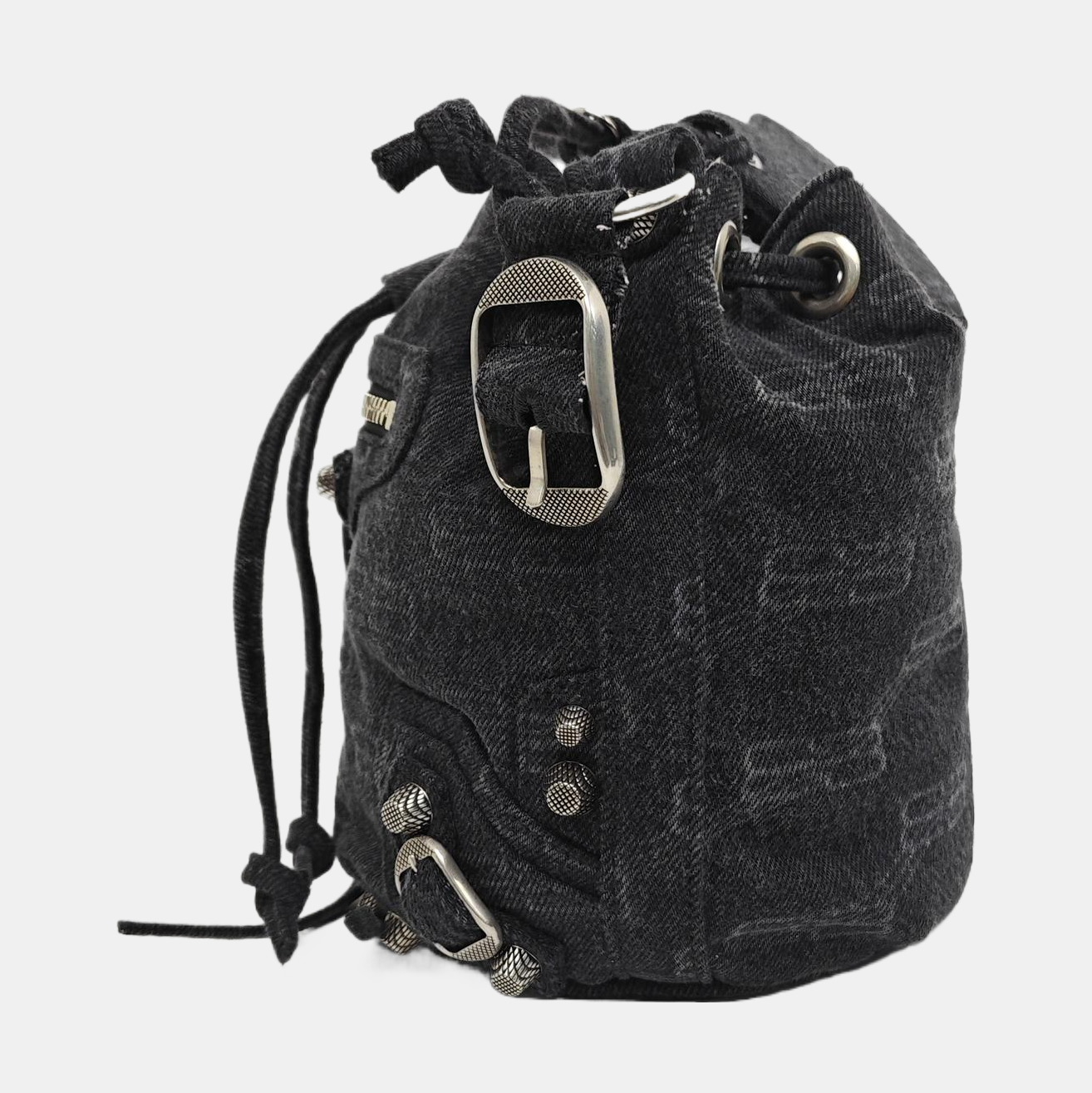 Fabric Bucket Bag Gray