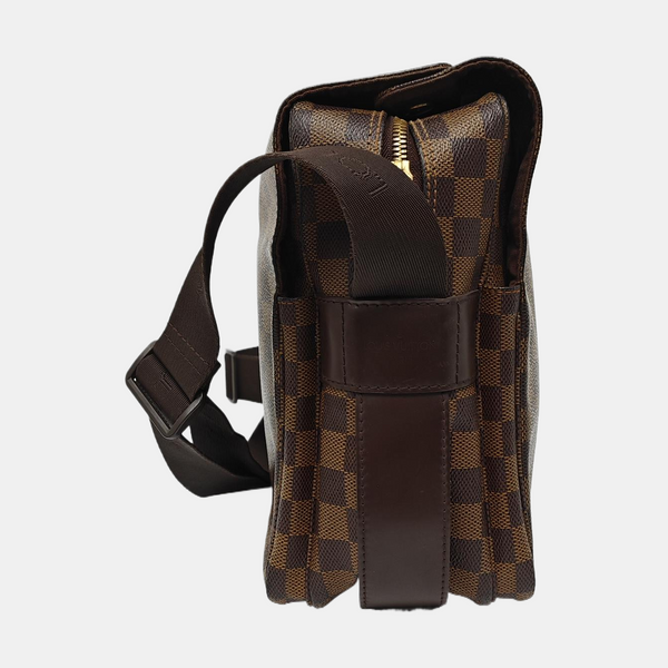 NAVIGLIO Damier Ebene Coated Canvas Brown