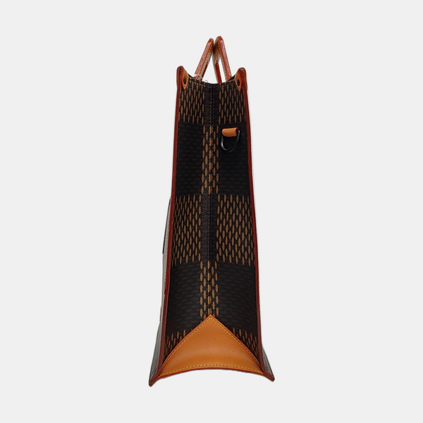 SAC PLAT Damier Ebene Coated Canvas Brown