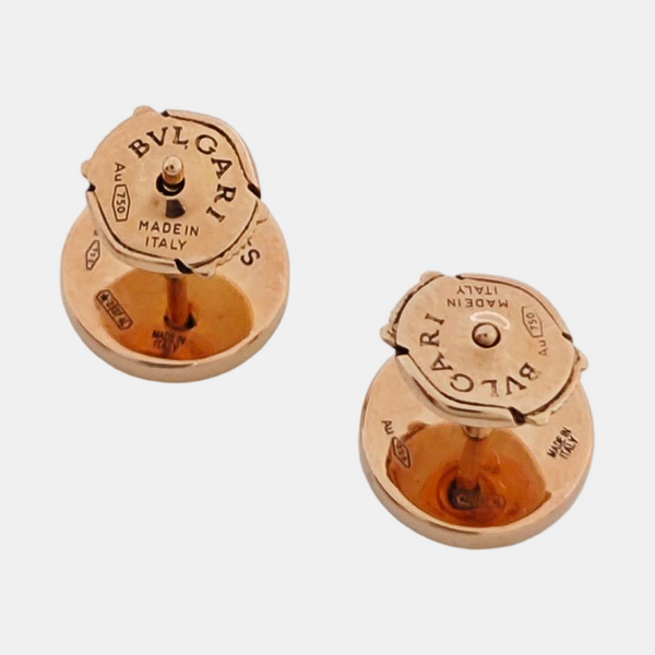 BVLGARI BVLGARI 18k Rose Gold White Stud Earrings