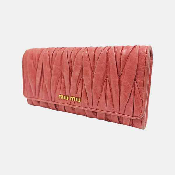 Quilted Lambskin Wallet Pink