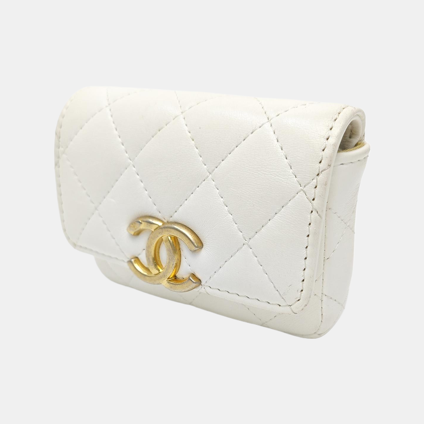Quilted Calfskin Belt Bag White