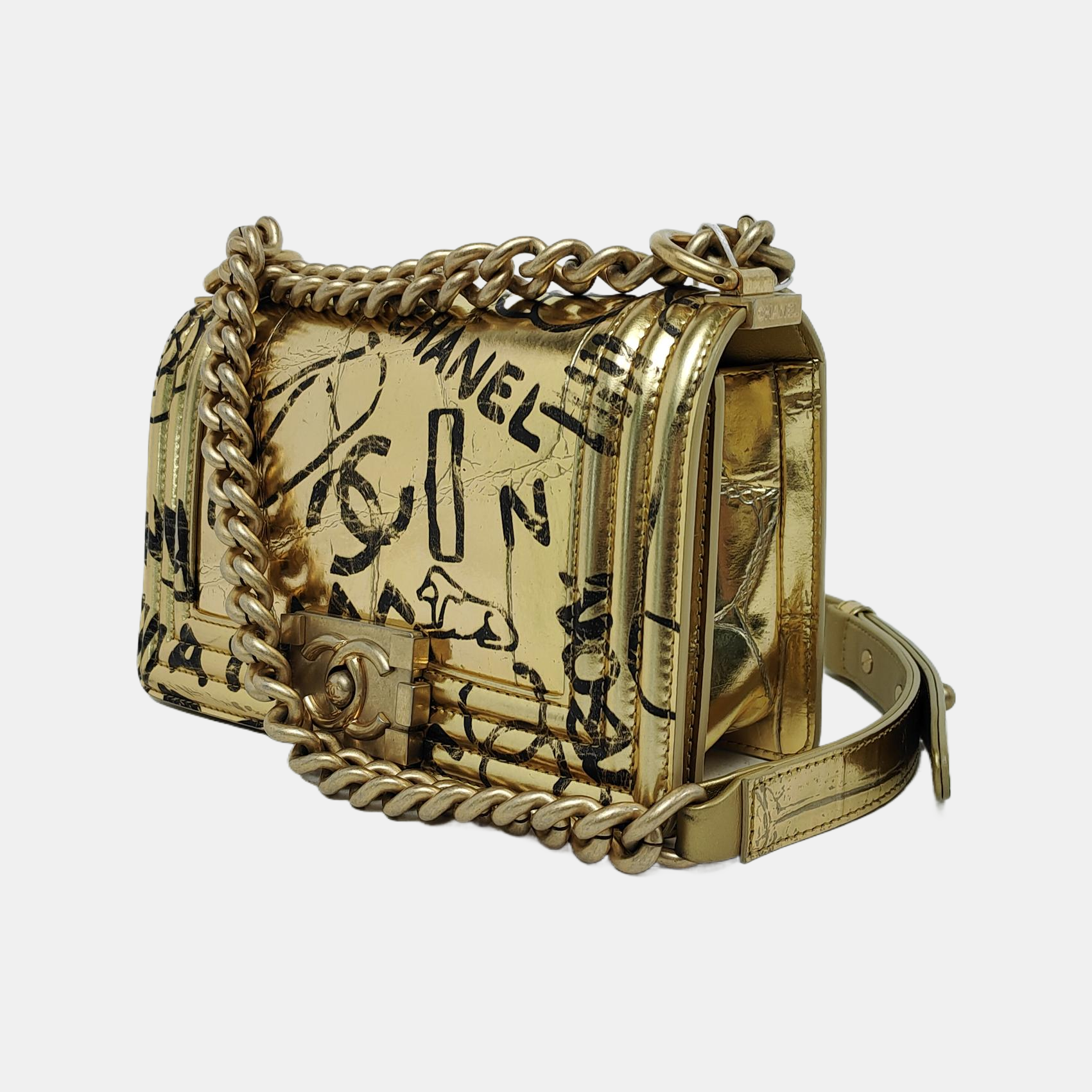 BOY CHANEL Small Calfskin Gold