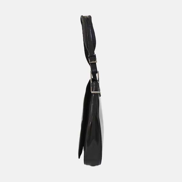 Patent Leather Shoulder Bag Black