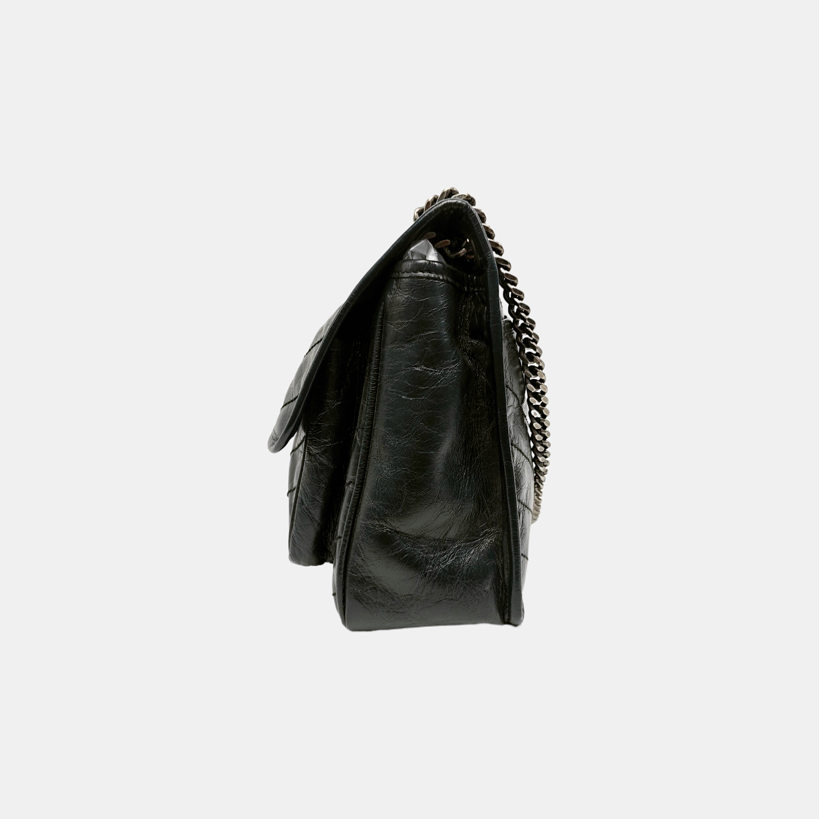 NIKI Medium Chevron Calfskin Green