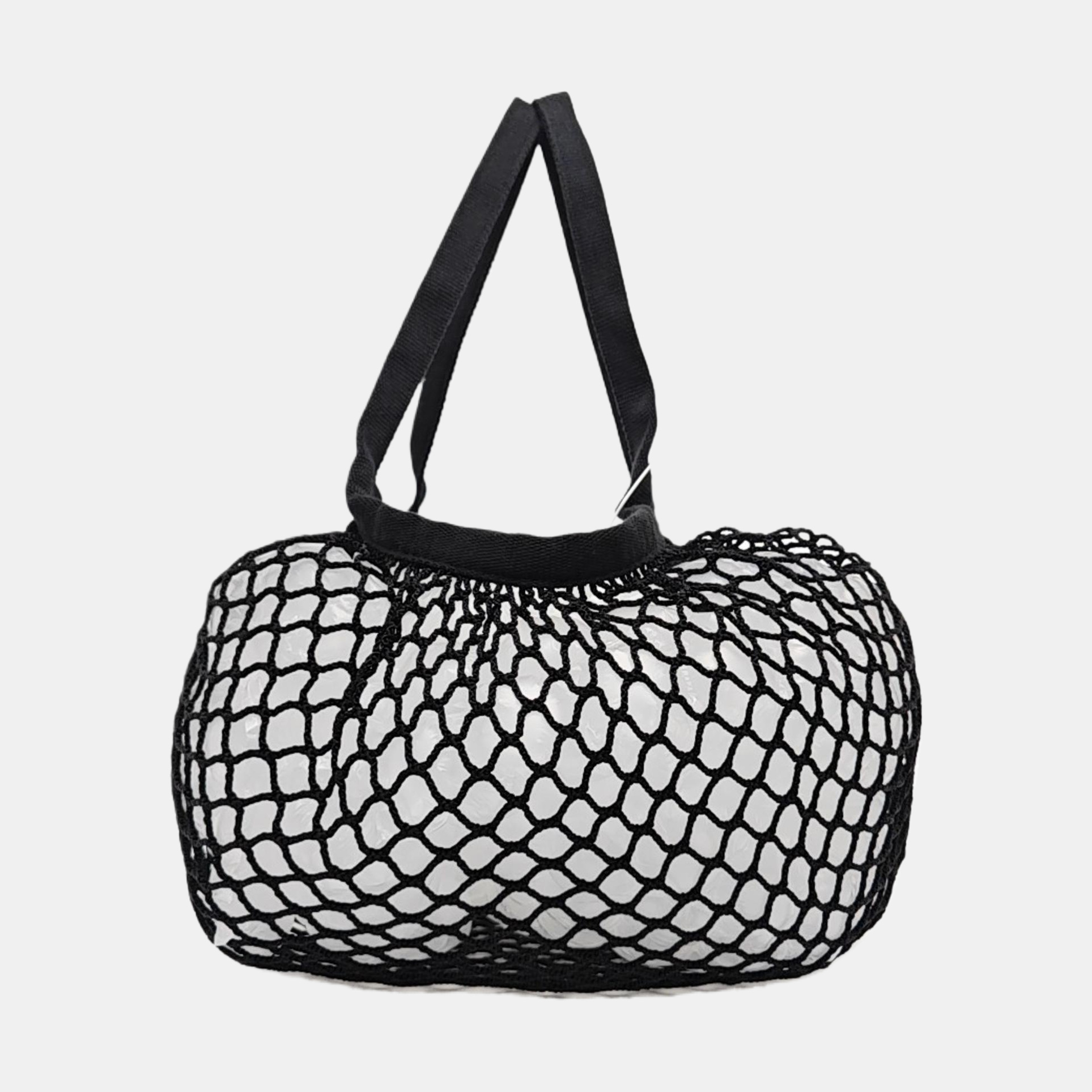 Fabric Top Handle Bag Black