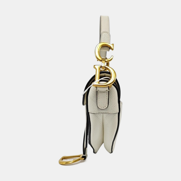 Saddle Mini Calfskin White