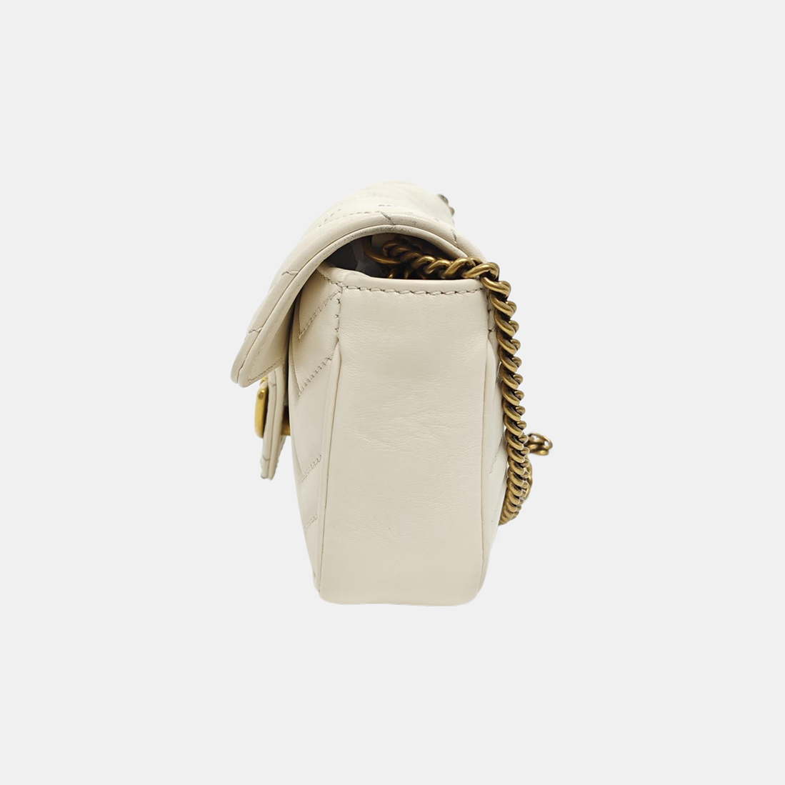 GG Marmont Mini Quilted Calfskin White