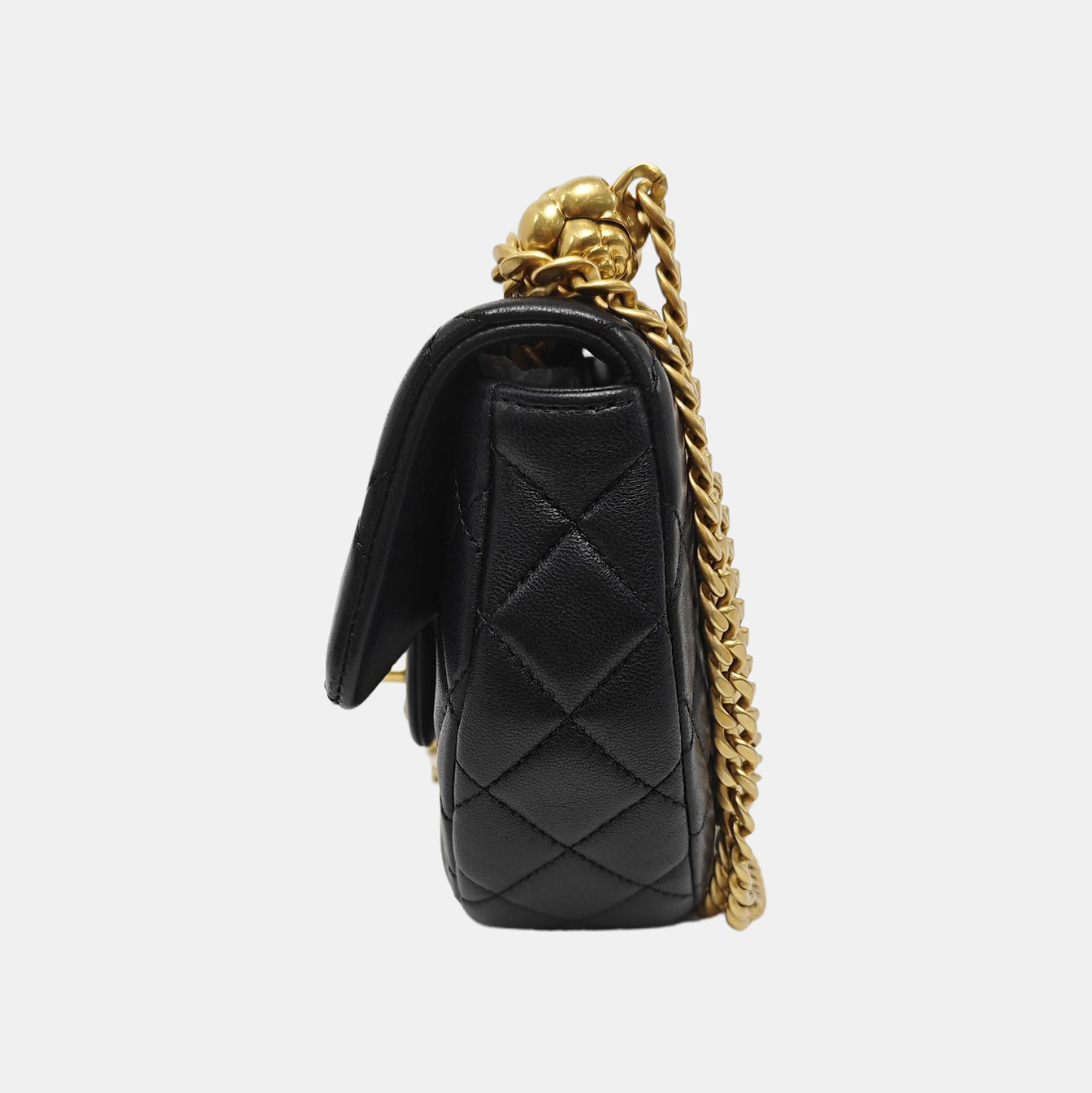 Quilted Lambskin Shoulder Bag Small Black