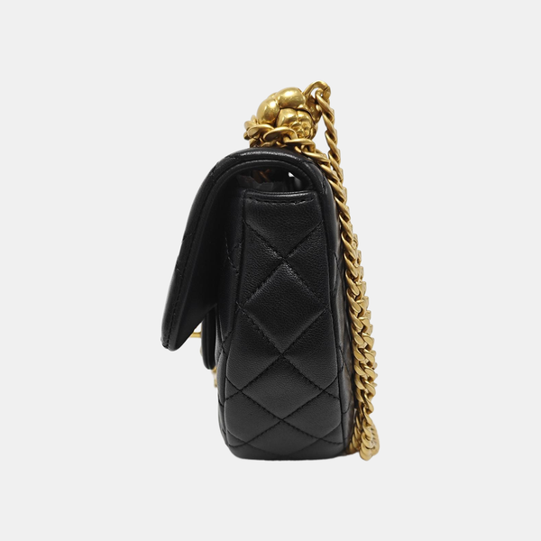 Quilted Lambskin Shoulder Bag Small Black
