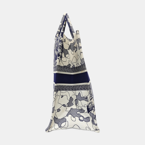 Book Tote Large Canvas Blue