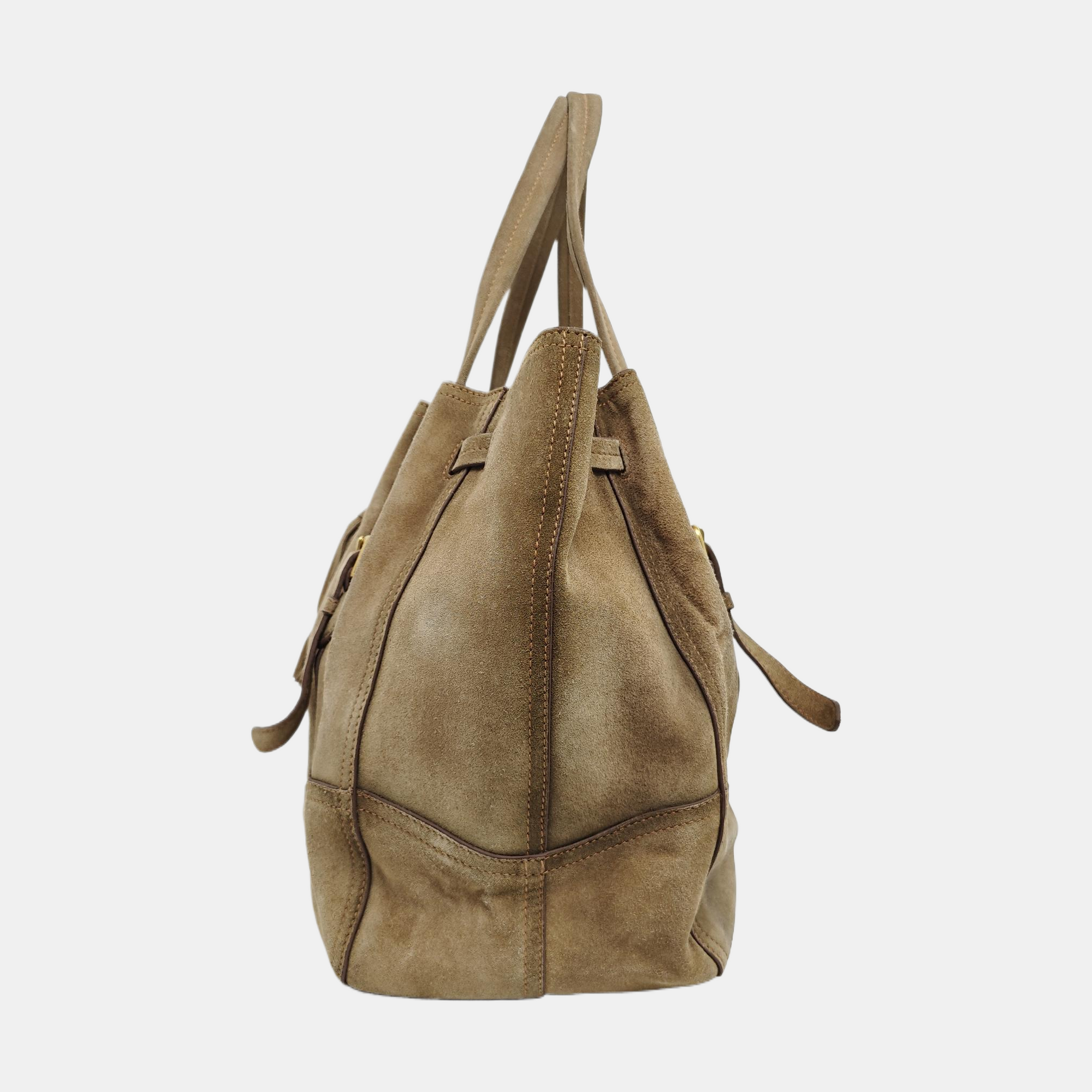 Suede Tote Bag Gray