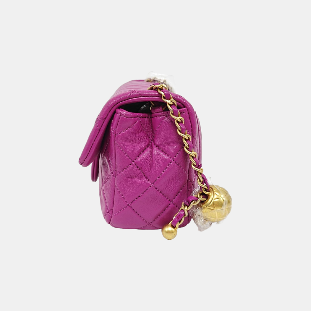 CLASSIC FLAP Mini Quilted Lambskin Purple
