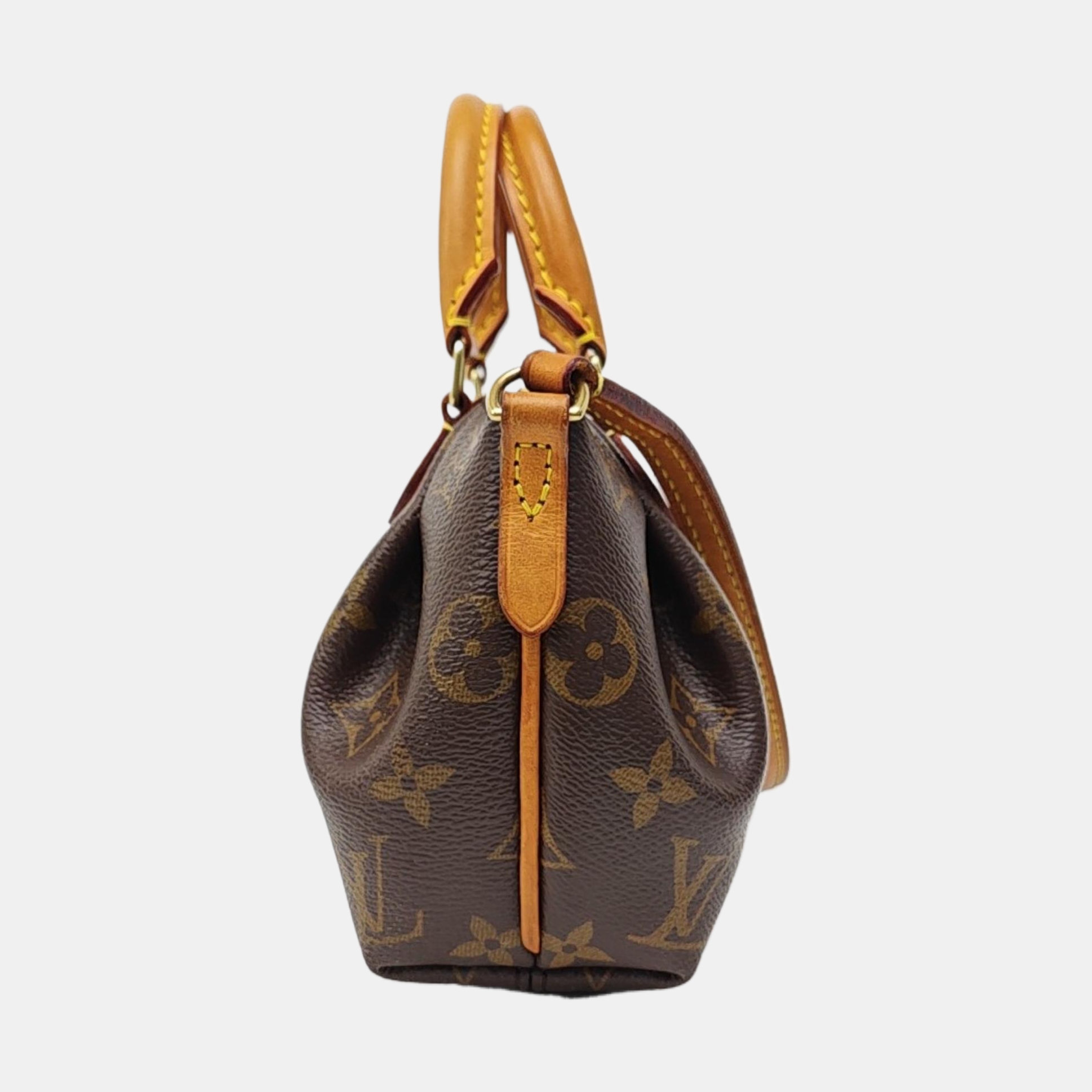 TURENNE Nano Monogram Coated Canvas Brown