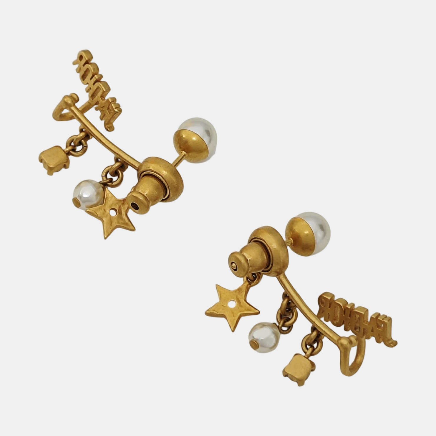 J'adior Metal Gold Stud Earrings