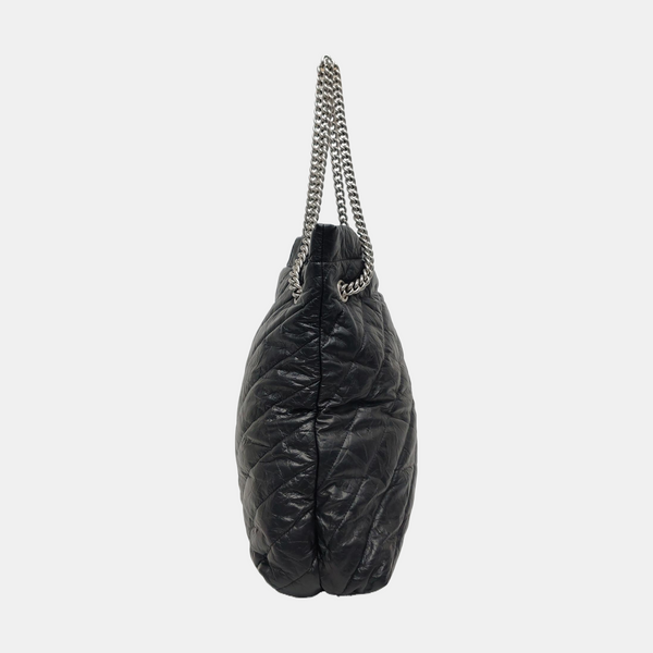 Crush Medium Quilted Calfskin Black