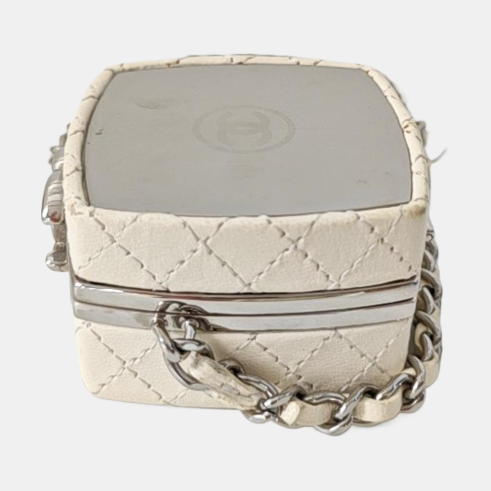 Quilted Lambskin Shoulder Bag White