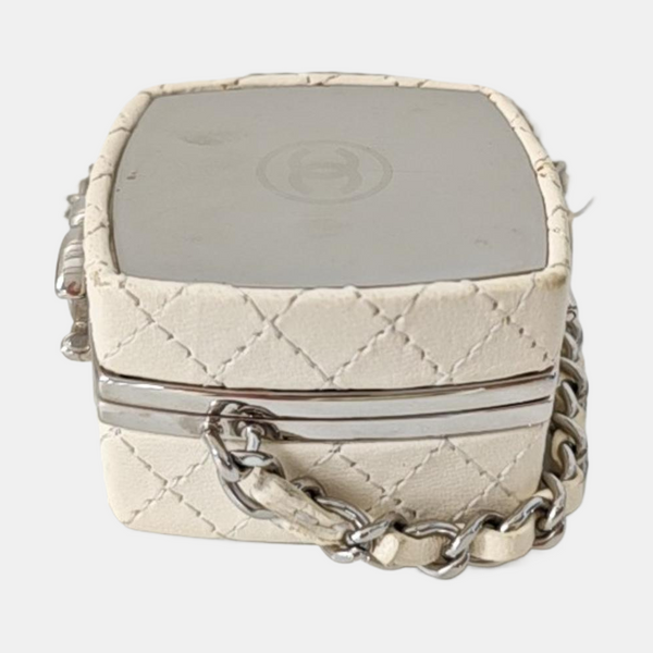 Quilted Lambskin Shoulder Bag White