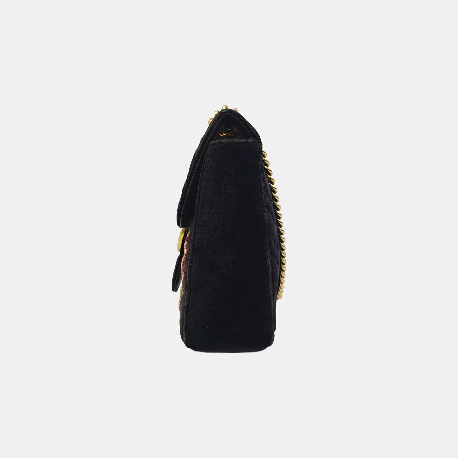 GG Marmont Large Quilted Velvet Black