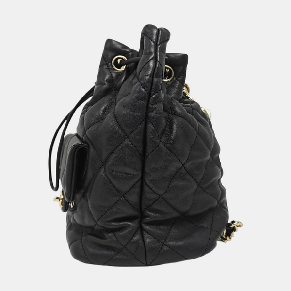 Quilted Lambskin Backpack Black