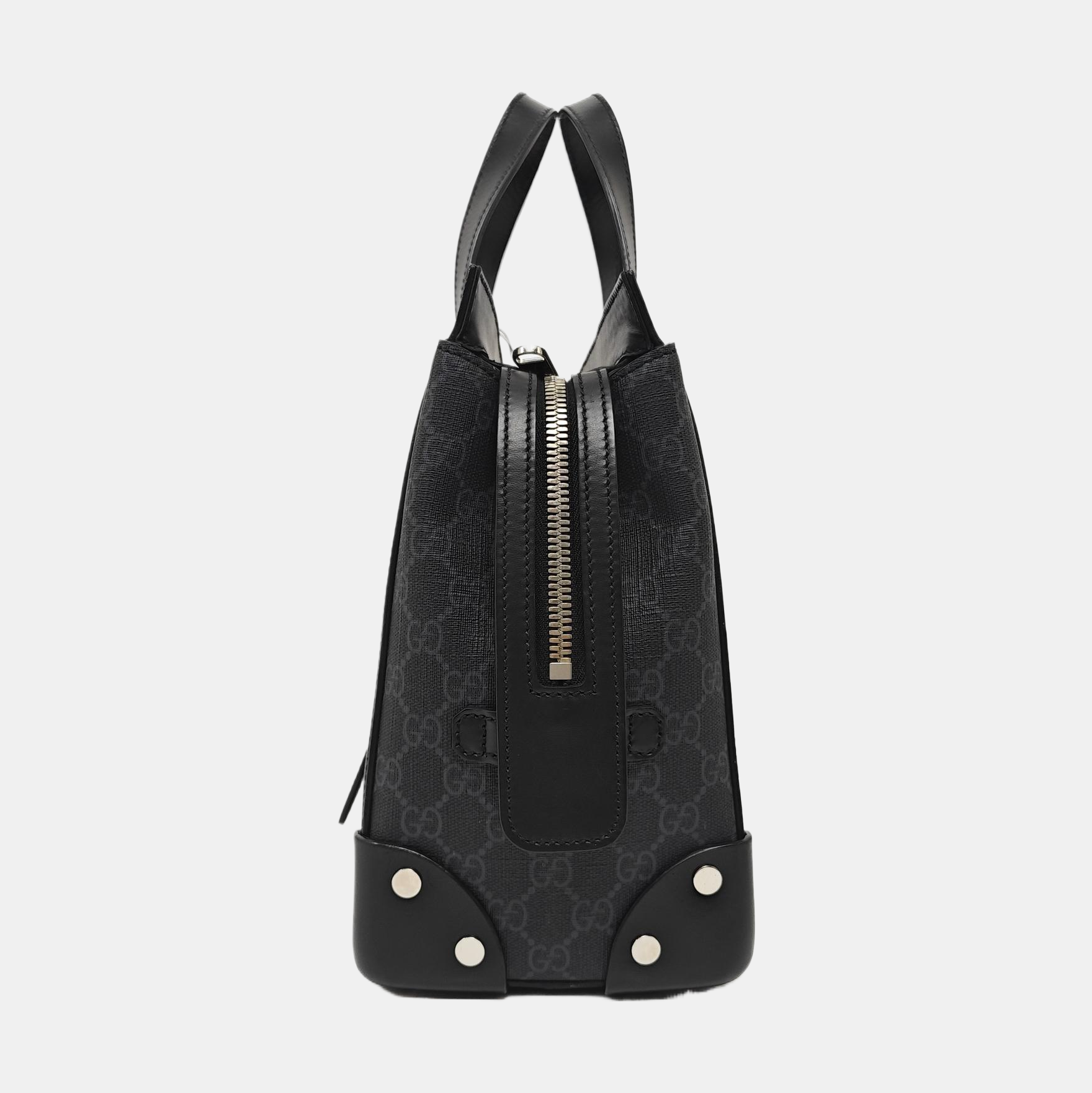 Monogram Coated Canvas Tote Bag Medium Black