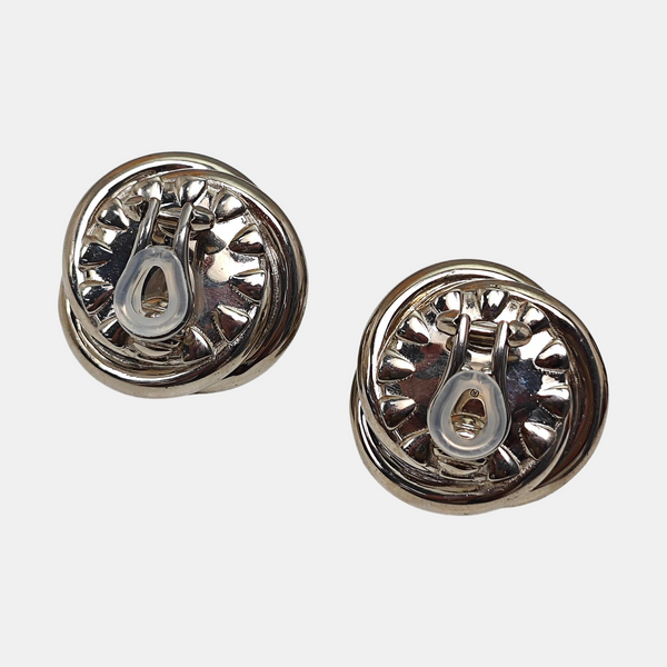 Metal White Clip On Earrings