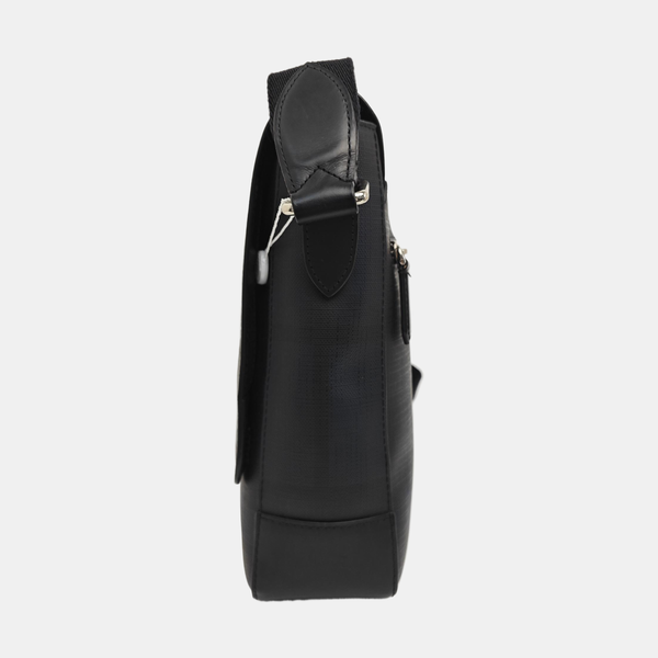 Coated Canvas Shoulder Bag Black